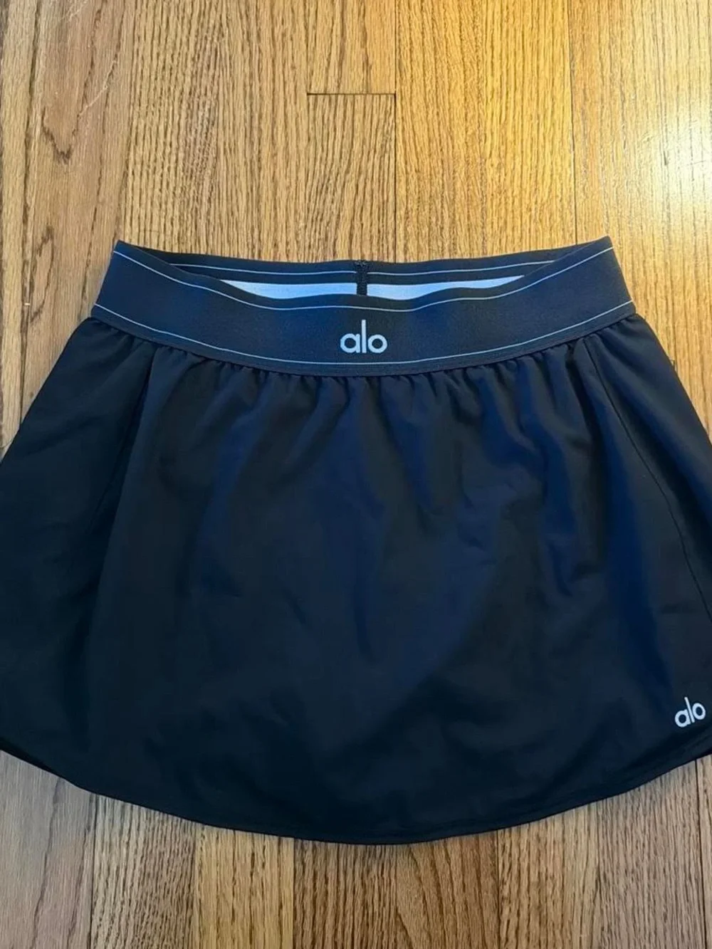 ALO Yoga Black Circle Skirt with Branded Waistband